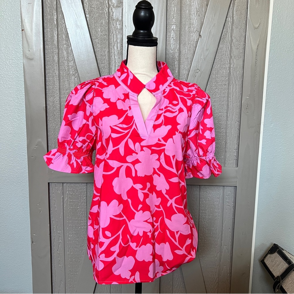 NEW! Floral Pink Women's Blouse